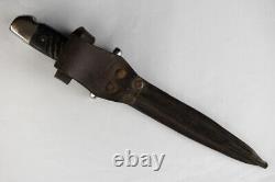 Bulgarian German Combat Trench Fighting Knife Remake Dagger & Leather Scabbard