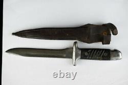 Bulgarian German Combat Trench Fighting Knife Remake Dagger & Leather Scabbard