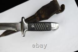 Bulgarian German Combat Trench Fighting Knife Remake Dagger & Leather Scabbard