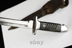 Bulgarian German Combat Trench Fighting Knife Remake Dagger & Leather Scabbard