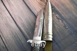 Bulgarian German Combat Trench Fighting Knife Remake Dagger & Metal Scabbard K98