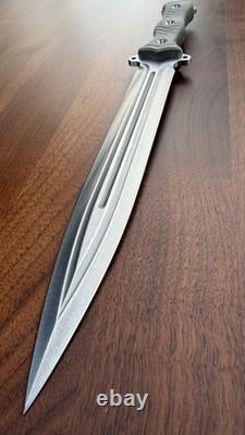 Busse Combat Fixed Blade Spear Point Steel Knife, Micarta, Full Tang