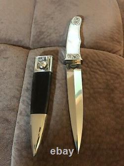 Buster Warenski Custom Engraved Art Dagger Knife-one-of-a-kind! Loveless Era