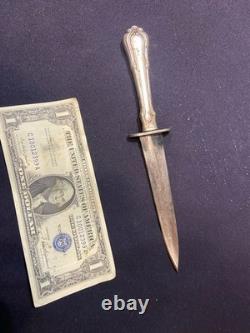 CIVIL gambler sleeve BOWIE Fighting KNIFE Dagger W sterling handle