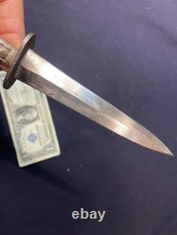 CIVIL gambler sleeve BOWIE Fighting KNIFE Dagger W sterling handle