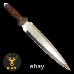 COMBAT DAGGER KNIFE Full Tang Handmade D2 Steel Tactical Survival Hunting Knife