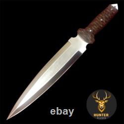 COMBAT DAGGER KNIFE Full Tang Handmade D2 Steel Tactical Survival Hunting Knife