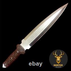 COMBAT DAGGER KNIFE Full Tang Handmade D2 Steel Tactical Survival Hunting Knife
