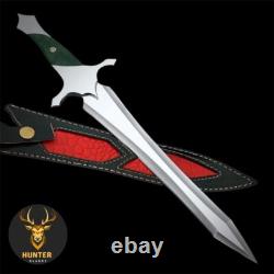 COMBAT NEEDLE POINT DAGGER KNIFE Full Tang Handmade D2 Steel Hunting Knife