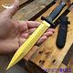 Cs Go Gold Fixed Blade Huntsman Dagger Knife Hunting Tactical Bowie Survival New
