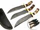 Custom Hand Forged Damascus Survival Hunting Dagger Bowie Knife Antler Stag