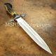Custom Hand Made D2 Tool Steel Bowie Hunting Knife Dagger Stag Antler Withsheath1