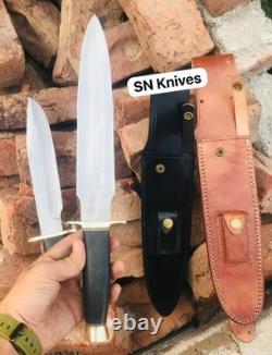 CUSTOM HANDMADE CARBON STEEL HUNTING DAGGER BOWIE KNFE CAMPING KNIFE WithSHEATH