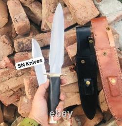 CUSTOM HANDMADE CARBON STEEL HUNTING DAGGER BOWIE KNFE CAMPING KNIFE WithSHEATH