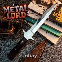 CUSTOM HANDMADE D-2 STEEL WALNUT WOOD SURVIVAL, TACTICAL DAGGER KNIFE With SHEATH