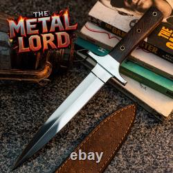 CUSTOM HANDMADE D-2 STEEL WALNUT WOOD SURVIVAL, TACTICAL DAGGER KNIFE With SHEATH