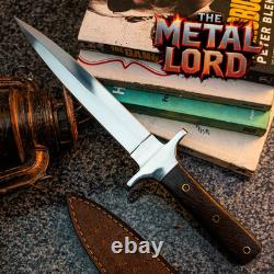 CUSTOM HANDMADE D-2 STEEL WALNUT WOOD SURVIVAL, TACTICAL DAGGER KNIFE With SHEATH