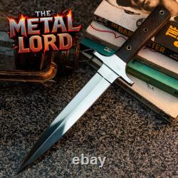 CUSTOM HANDMADE D-2 STEEL WALNUT WOOD SURVIVAL, TACTICAL DAGGER KNIFE With SHEATH