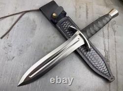 CUSTOM HANDMADE D2 TOOL STEEL HUNTING DAGGER BOWIE KNIFE WithMICARTA HANDLE