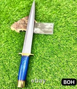 CUSTOM HANDMADE D2 TOOL STEEL HUNTING TOOTHPICK DAGGER BOWIE KNIFE WithSHEATH
