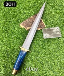 CUSTOM HANDMADE D2 TOOL STEEL HUNTING TOOTHPICK DAGGER BOWIE KNIFE WithSHEATH