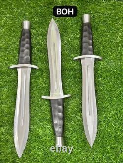 CUSTOM HANDMADE D2 TOOL STEEL TARIFF FREE HUNTING DAGGER KNIVES 3PCS LOT WithSHEAT