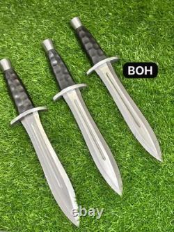 CUSTOM HANDMADE D2 TOOL STEEL TARIFF FREE HUNTING DAGGER KNIVES 3PCS LOT WithSHEAT
