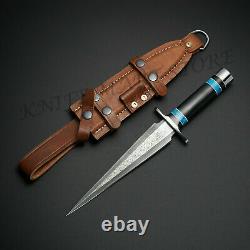 CUSTOM Handmade Hunting Knife, Hand Forged Damascus Bowie Knife, Dagger Knife