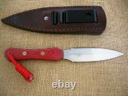 CUSTOM by LEE TACTICAL DOUBLE EDGE DAGGER, FILE KNIFE, RED MICARTA, STINGRAY
