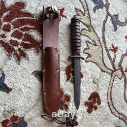 Camillus US M3 Combat Dagger Fixed Blade Knife, Needle Point, Sheath