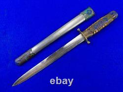 Chinese China Nationalist WW2 Presentation Enameled Army Dagger Fighting Knife