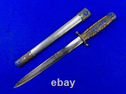 Chinese China Nationalist WW2 Presentation Enameled Army Dagger Fighting Knife