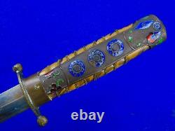 Chinese China Nationalist WW2 Presentation Enameled Army Dagger Fighting Knife