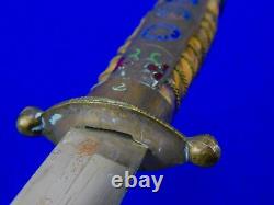 Chinese China Nationalist WW2 Presentation Enameled Army Dagger Fighting Knife