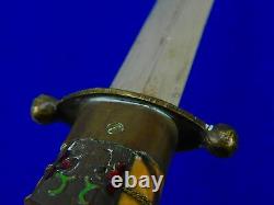 Chinese China Nationalist WW2 Presentation Enameled Army Dagger Fighting Knife