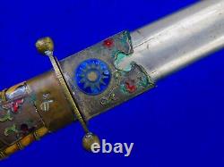 Chinese China Nationalist WW2 Presentation Enameled Army Dagger Fighting Knife