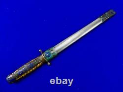 Chinese China Nationalist WW2 Presentation Enameled Army Dagger Fighting Knife