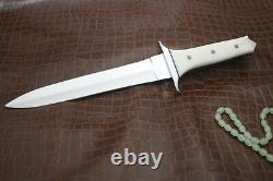 Christmas Gift Predate Cusom Made Loveless Dagger Knife With Leather Sheath