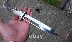 Classic Custom Cutout D2 Steel Hunting Dagger Stag/Antler Handle swordrep