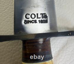 Colt CT-822 High Plains Dagger 19 Knife Stag Brass Pakistan Box Sheath RARE