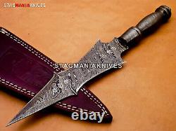 Cusotm Hand Forged Damascus Steel Hunting Combat Dagger knife Vintage