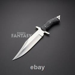 Custom D2 Steel Hunting Survival Fixed Blade Full Tang Bowie Dagger Knife Sheath