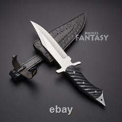 Custom D2 Steel Hunting Survival Fixed Blade Full Tang Bowie Dagger Knife Sheath