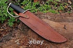 Custom D2 Steel Hunting Tactical Dagger Knife Brass Thick Guard Micarta Grip