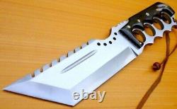 Custom D2 Steel Hunting Tracker Knife Bowie Dagger Sword Tanto Damascus Mi-31