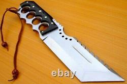 Custom D2 Steel Hunting Tracker Knife Bowie Dagger Sword Tanto Damascus Mi-31