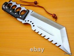 Custom D2 Steel Hunting Tracker Knife Bowie Dagger Sword Tanto Damascus Mi-31