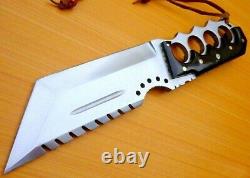 Custom D2 Steel Hunting Tracker Knife Bowie Dagger Sword Tanto Damascus Mi-31