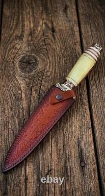 Custom Damascus Steel Dagger Hand Forged Boot Knife Hunting Hunting Dagger