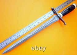 Custom Damascus Steel Hunting Knife Sword Arkansas Toothpick Dagger New Mi-39